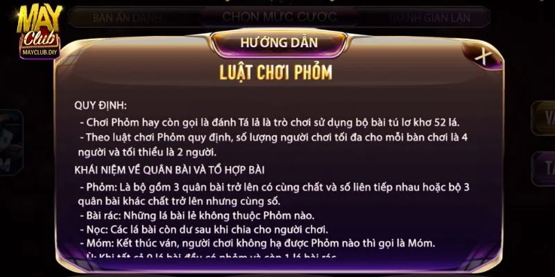Luật game bài Phỏm