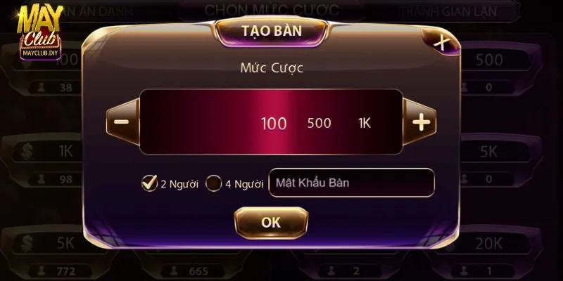 Tạo bàn chơi để mời bạn bè